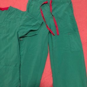 Carhart watermelon green and pink scrubs